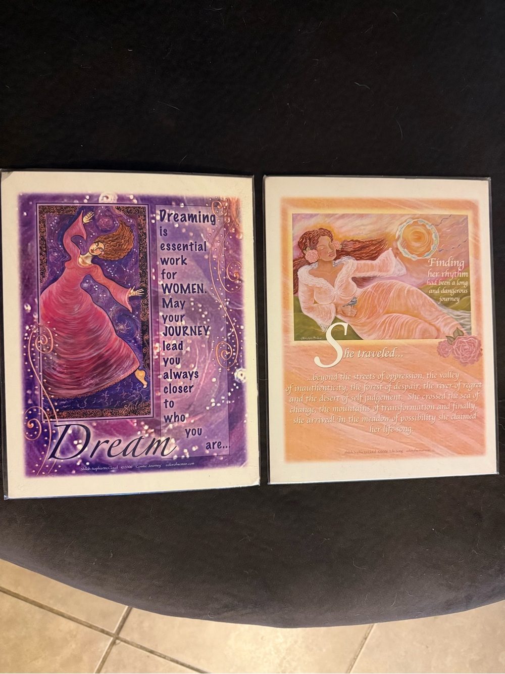 Dream & Finding Her Rhythm Wall Art Prints - Purple and Peach
